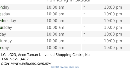 Poh Kong Aeon Taman University 1 poh kong aeon taman university